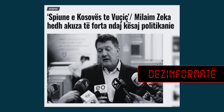 Dezinformohet përmes titullit se Milaim Zeka e ka vlerësuar një politikane në Kosovë si spiune të Vuçiq