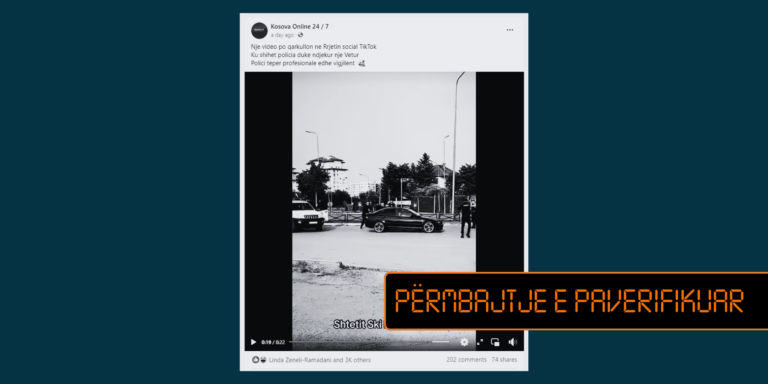 Videoja nuk paraqet Policinë e Kosovës gjatë një aksioni, pamjet janë realizuar gjatë xhirimit të një seriali