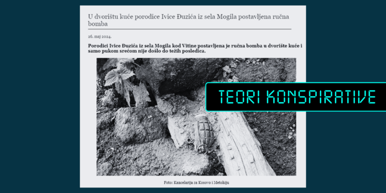 Pretendohet pa fakte se shqiptarët hodhën granatë në oborrin e një familjeje serbe në fshatin Mogillë
