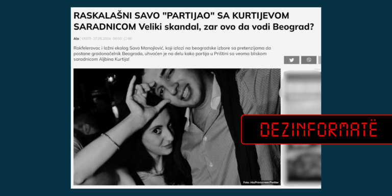 Mediat serbe dezinformojnë se një grua në krahët e një politikani serb është Saranda Bogujevci