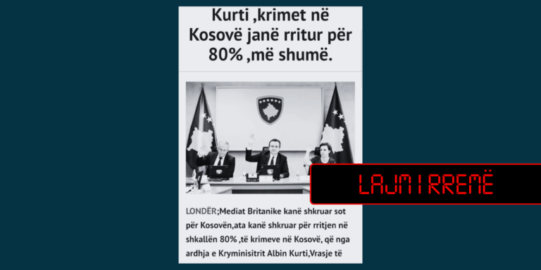 Pretendohet rrejshëm për rritje në 80% të krimeve gjatë qeverisjes së Albin Kurtit