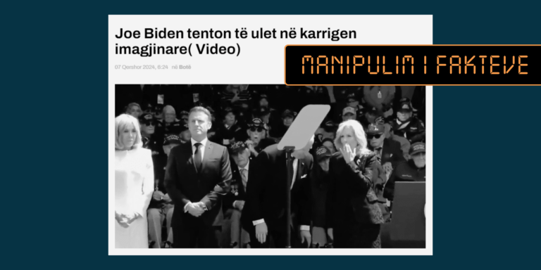 Pretendim i rremë se Biden tentoi të ulet në karrige imagjinare