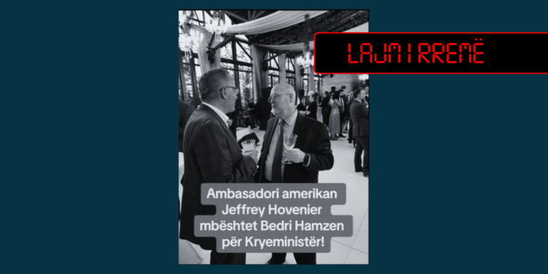 Pretendohet rrejshëm se ambasadori amerikan mbështet Bedri Hamzën për kryeministër