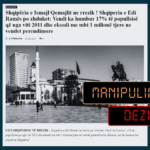 Pretendohet rrejshëm se popullsia në Shqipëri ka rënë për 17% dhe se tash ka më pak banorë se Kosova