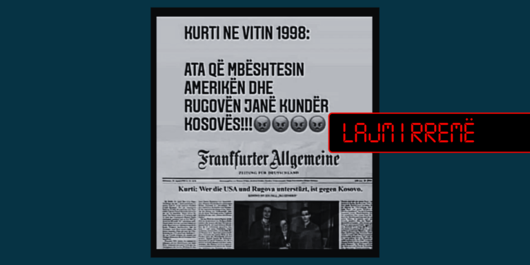 Lajm i rremë për “deklaratën” e Kurtit për Rugovën më 1998