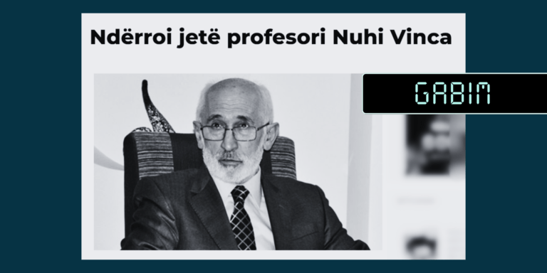 Vdekja e poetit Nuhi Vinca paraqitet gabimisht nëpërmjet fotografisë së vëllait të tij, Agim Vinca