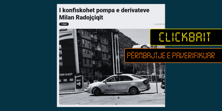Pretendim pa fakte se konfiskohet pompa e derivateve e Milan Radoiçiqit