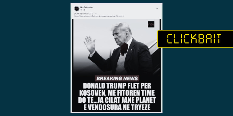 Titull çorientues, Trump nuk ka folur për Kosovën