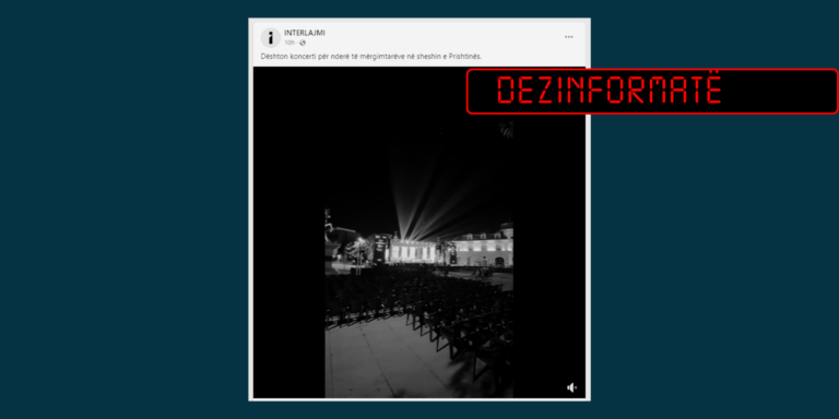 Me anë të një video-materiali që lidhet me një koncert tjetër, paraqitet rrejshëm se koncerti për nder të mërgatës ka dështuar