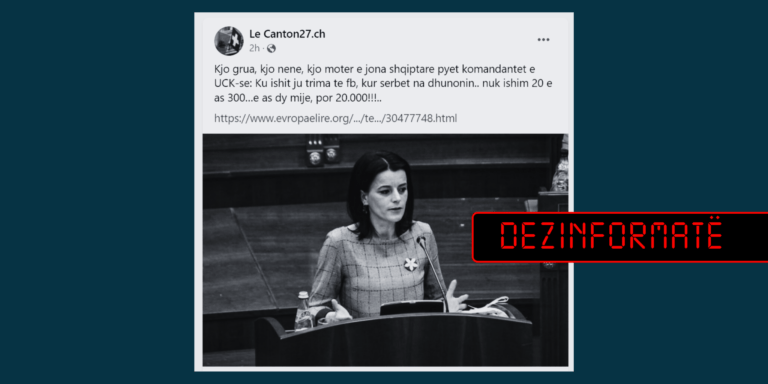 Pretendohet rrejshëm se Vasfije Krasniqi-Goodman ka kërkuar llogari nga komandantët e UÇK-së, për atë që i ndodhi në luftën e fundit në Kosovë