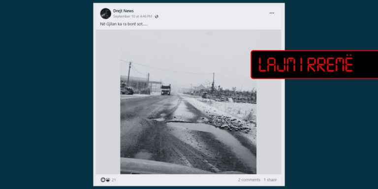 Përmes një fotografie të vjetër u pretendua rrejshëm se më 10 shtator kishte reshje bore në Gjilan