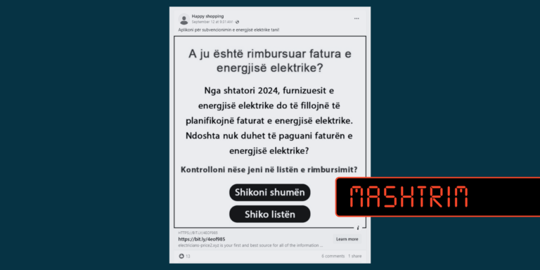 Publikohet mundësi e rreme për rimbursim të faturave të energjisë elektrike