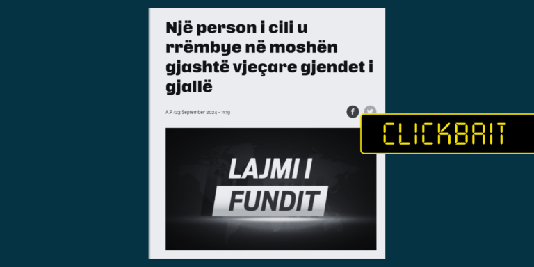 Titulli përgjithësues nuk e qartëson se lajmi ka ndodhur në ShBA