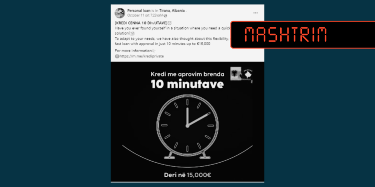 Oferta për kredi e një banke, publikohet në mënyrë të paautorizuar