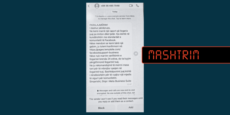 Mos klikoni në vegëzën e këtij mesazhi në WhatsApp që pretendon të jetë nga Facebook, është mashtrim