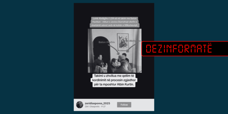 Përmes fotografisë së vjetër pretendohet rrejshëm për “koordinim të Lumir Abdixhikut me Baton Haxhiun për ta mposhtur Kurtin”