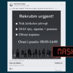 Mashtrim për konkurs punë si pastrues