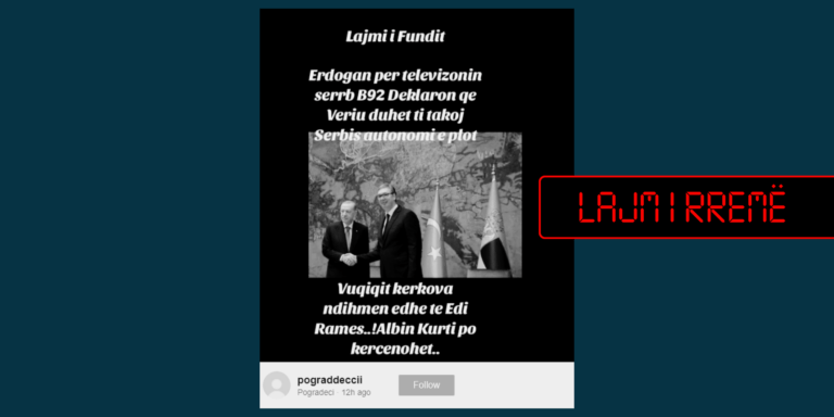 Erdogani nuk ka thënë se veriu i Kosovës duhet t’i takojë Serbisë