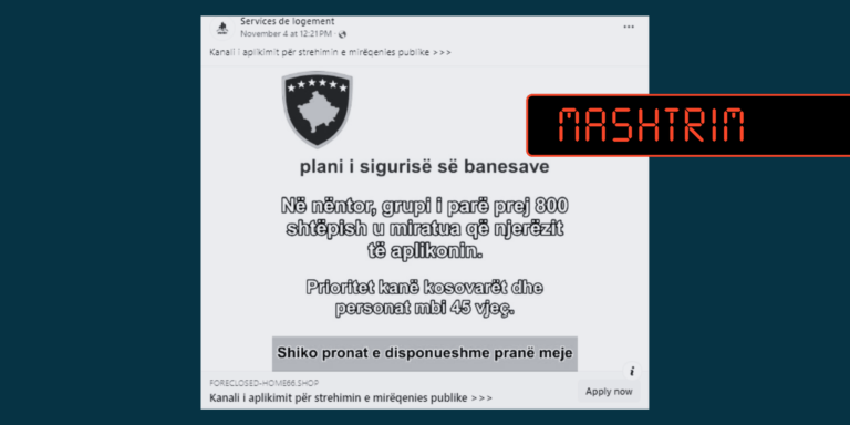 Postim mashtrues me pretendimin se ofrohet mundësi subvencionimi me njësi banesore