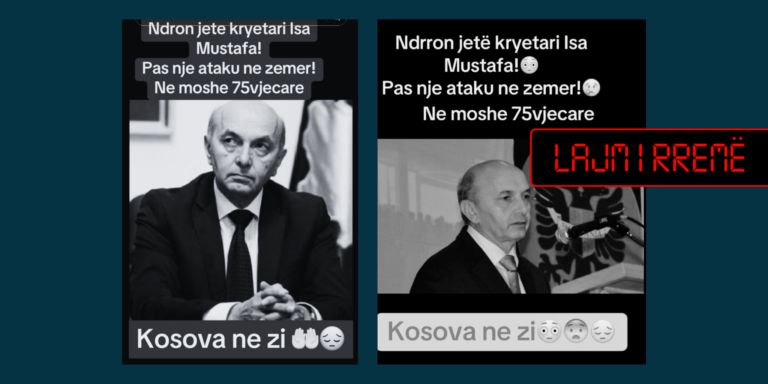 Përmbajtje të rreme se ka vdekur Isa Mustafa