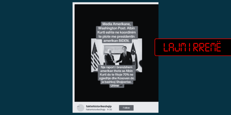 Pretendim i rremë se një raport amerikan thotë se Kurti do t’i fitojë 70% të votave dhe do t’ia bashkojë Kosovën Shqipërisë