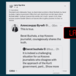 Vuçiqi nuk e ka shpërndarë postimin e gazetarit Buzhala në X