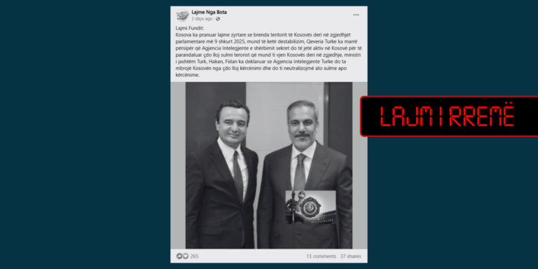 Pretendim i rremë se agjencia turke e inteligjencës është angazhuar për parandalim të ndonjë lloj sulmi terrorist në Kosovë