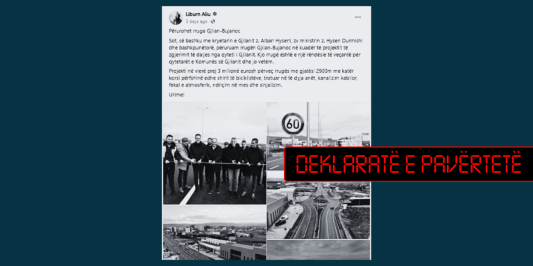 Ministri Aliu pretendon pasaktësisht se përfundoi zgjerimi i rrugës Gjilan-Bujanoc
