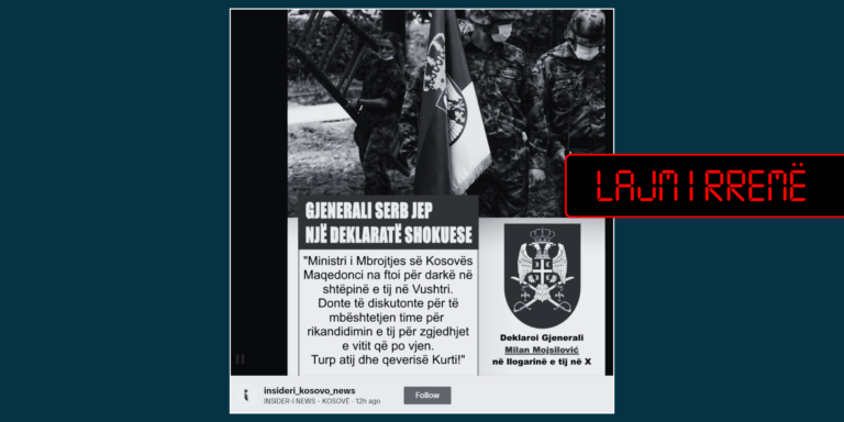 Gjenerali serb Mojsiloviq nuk ka thënë se ministri Maqedonci ka kërkuar mbështetjen e tij