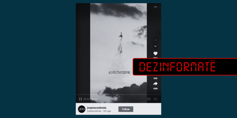 Videoja që shfaq helikopterin duke hedhur një material në formë pluhuri nuk është realizuar në Shkup