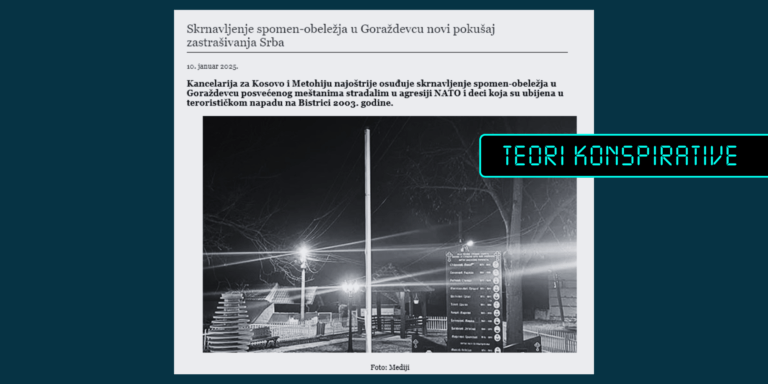 Pretendohet pa fakte se “përdhosja e memorialit në Gorazhdec është përpjekje e re për t’i frikësuar serbët”