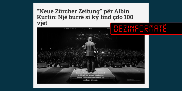 Mendimi i një qytetari për Kurtin paraqitet rrejshëm si vlerësim i gazetës zvicerane