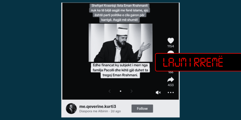 Pretendim i rrejshëm për deklaratë të Shefqet Krasniqi për Listën për Familje