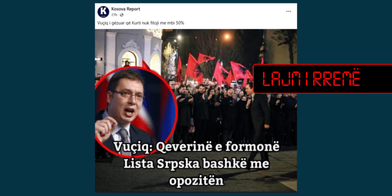 Vuçiqi nuk ka thënë se qeverinë në Kosovë e formon Lista Serbe me opozitën
