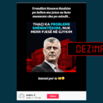 Pretendohet pa fakte se Thaçi po lufton me jetën pas problemeve shëndetësore