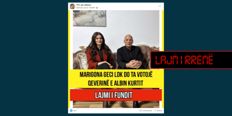 Marigona Geci nuk ka thënë se LDK-ja do ta votojë qeverinë e Kurtit