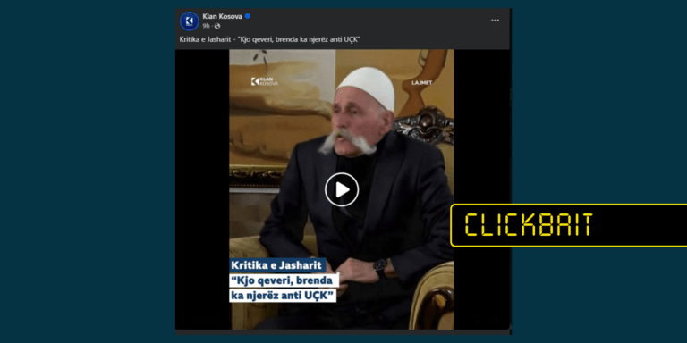 Titulli dhe fotografia nuk qartësojnë se deklarata erdhi nga Xhavit Jashari e jo nga Rifat Jashari