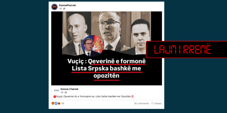 Vuçiq nuk ka thënë se Lista Serbe do formojë qeverinë me opozitën