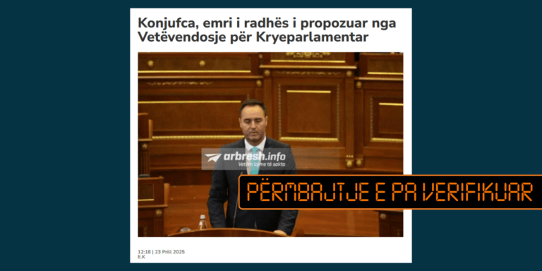 Pretendim i pasaktë se Glauk Konjufca ishte propozimi i radhës për kryeparlamentar