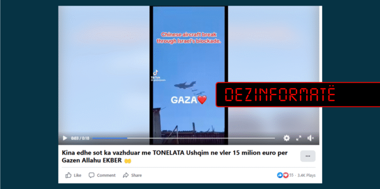 Vazhdon pretendimi i rremë se Kina ka dërguar ndihma humanitare përmes ajrit në Gaza