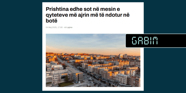 Gabimisht u raportua se të dielën Prishtina ishte ndër qytetet me ajrin më të ndotur