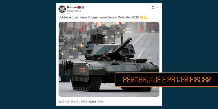 Fotografia nuk paraqet tank shqiptar në Defender Europe 2025, është tank rus i vitit 2015