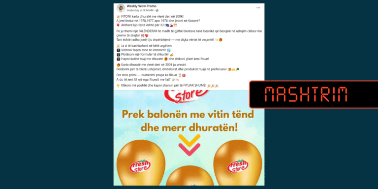 Jo, Viva Fresh Store nuk po dhuron kupona me vlerë 300 €