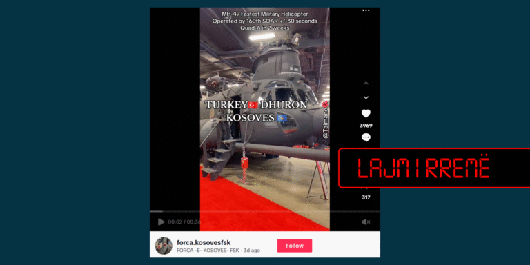 Turqia nuk i ka dhuruar Kosovës helikopter