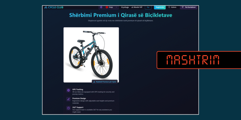 Faqja që pretendon se ofron biçikleta me qira është mashtrim