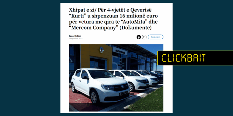 Titulli nuk e sqaron se shpenzimet janë bërë nga institucionet qendrore dhe lokale, ku përfshihen edhe blerja e veturave