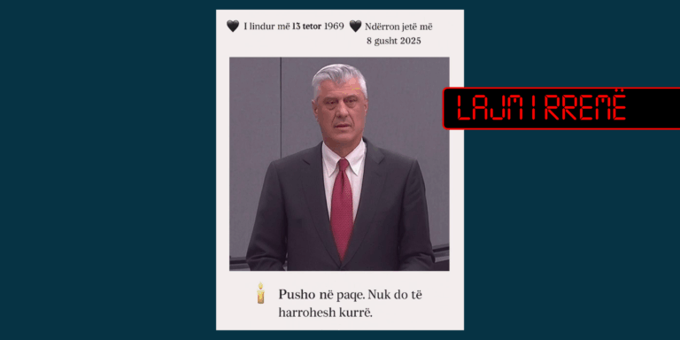 Pretendohet rrejshëm për vdekjen e Hashim Thaçit