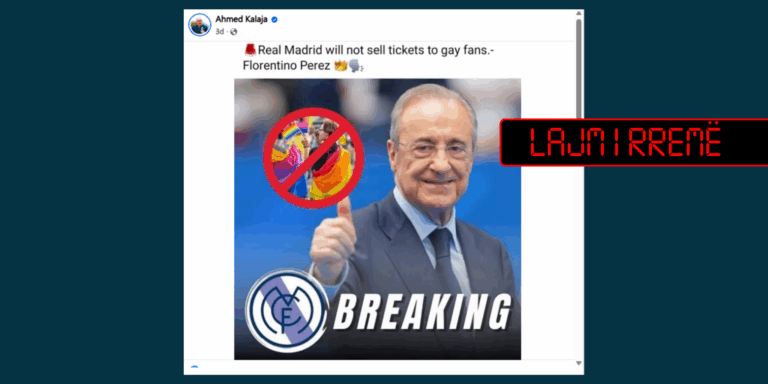 Pretendim i pasaktë se Real Madrid nuk do të shesë bileta për pjesëtarë të komunitetit LGBTQI+