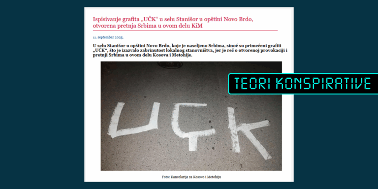 Pretendim pa fakte se grafiti ‘UÇK’ u bë nga ‘ekstremistët shqiptarë’ për frikësimin e serbëve
