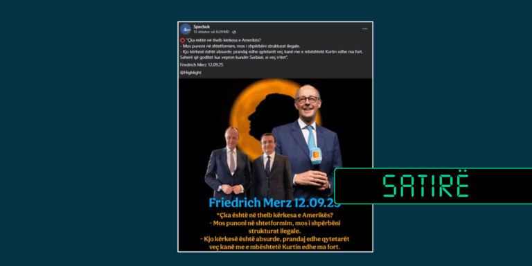 Deklarata që iu atribuua kancelarit Merzit është e Rron Gjinovcit